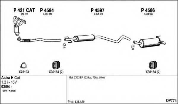 FENNO OP774 Exhaust System